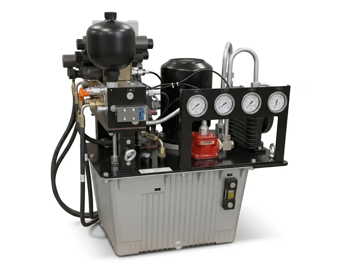 Accumulator assisted hydraulic power pack for high speed cycling and emergency energy storage