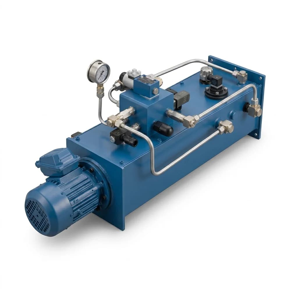Custom hydraulic power unit engineered to customer specifications at Honeywell Hydraulics plant