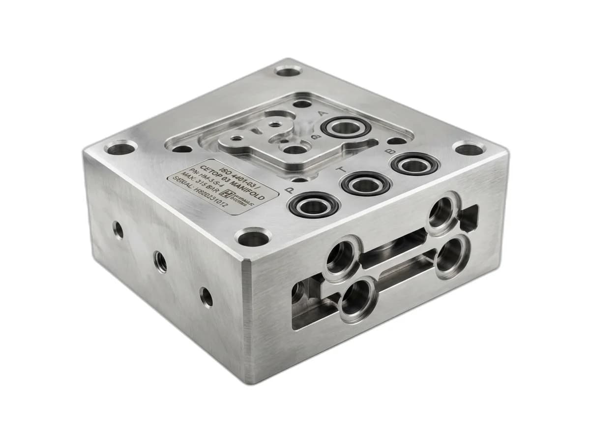 ISO 4401 CETOP modular hydraulic sandwich plate manifold block with precision O-ring seal grooves